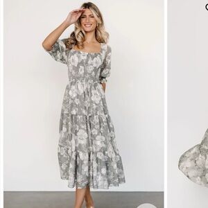 NWT Floral Dust Sage Midi Dress
